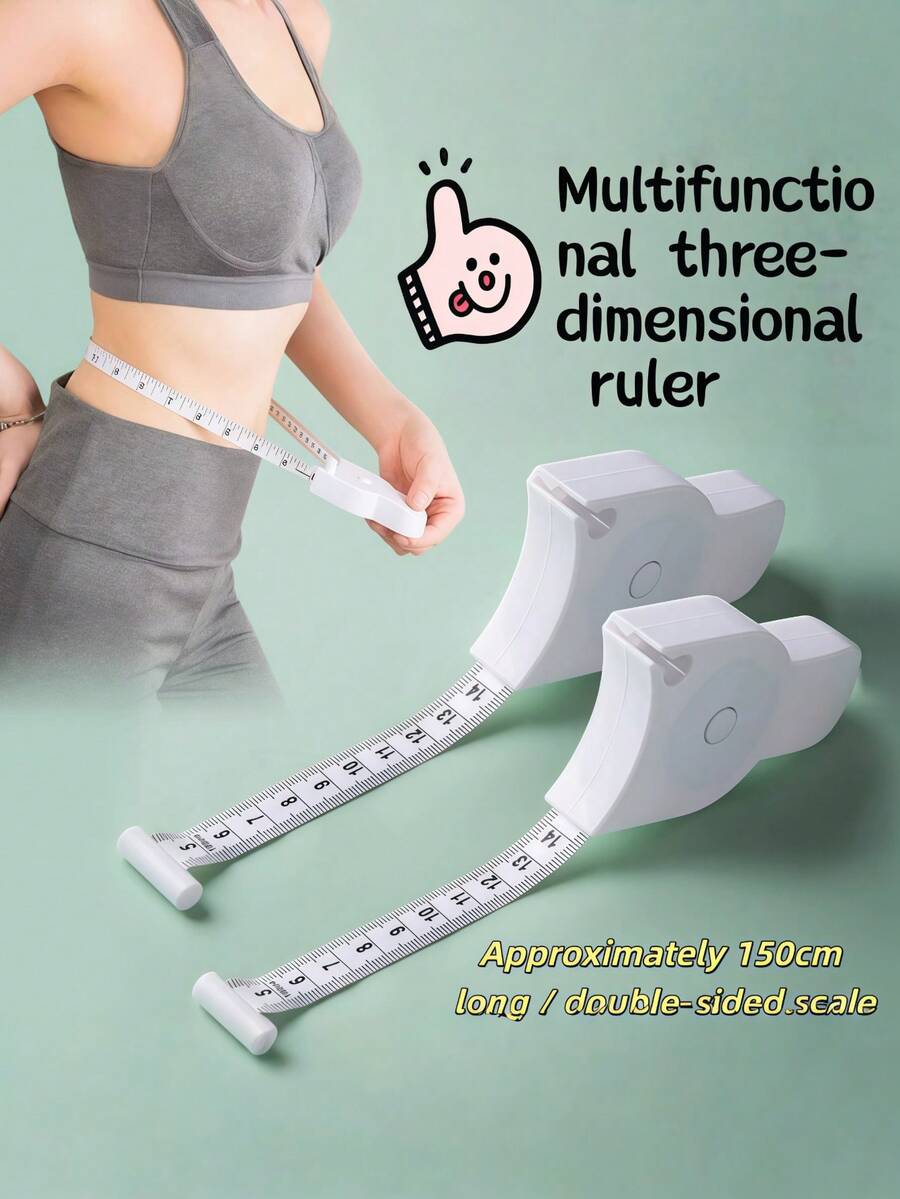 2pcs Fitness Tape Measure, Household Soft Ruler For Body Measurement, Student Personal Use Waist Chest Leg Circumference Measuring Tool - Multicolor - View 1