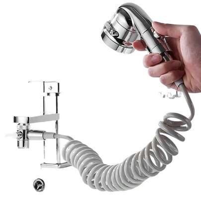 Handheld Faucet Splitter Shower Head Adapter Set, Adjustable Water Diverter Valve For Home Bathroom Kitchen Sink Faucet (Gray Hose)