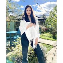 FURTALK Winter Scarf For Women Pashmina Shawl Wraps Soft Warm Fashion Blanket Scarves Gifts - trắng - Xem 4