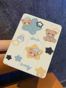 Designed With Soft Cute Bears Paired With Dreamy Star Elements, This Star Bear Tablet Case Features A Soft And Fresh Overall Color Palette, Brimming With A Fairy-Tale Healing Vibe. Cute Patterns Are Matched With A Slim Protective Structure, Instantly Endowing Your Device With A Sweet And Gentle Temperament, Making It A Lovely Companion In Daily Study And Life. - Multicolor - View 2