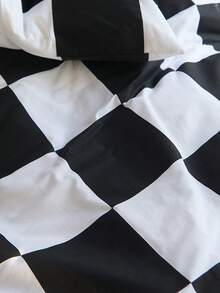 三件套印花被套组，柔软舒适，包含1个被套和2个枕套，适合男孩、女孩、学生、酒店使用，四季皆宜，可机洗。 - 黑與白 - 查看 8