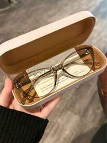 1 قطعة أداة متعددة الاستخدامات لماكياج العين، نظارات ذات لون أحادي من مطاط TPR (مطاط ترموبلاستيك) مضادة للضوء الأزرق، إكسسوار عصري مناسب للربيع والصيف والخريف والشتاء - لون كستنائي - مشاهدة 4