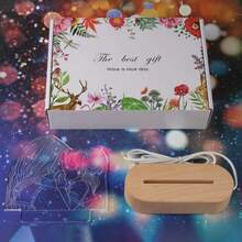 [Customized Engraving] Acrylic Silhouette Figure + Wooden Engraved Base Creative 3D Night Light, LED Warm Light Atmosphere Lamp, Birthday, Valentine's Day, Christmas Gift, Bedroom Bedside Lamp, Engraved Anniversary Gift - Multicolor - View 11