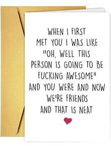 Funny Personalized Best Friend Birthday Card With Envelope - 1pc Humorous Friendship Greeting Card For Women Men Birthday Celebration - Multicolor - View 10