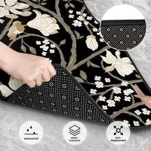 Set Of 4 Car Floor Mats Featuring A Floral Bird Design - Fashionable And Long-Lasting, Resistant To Stains, Slip-Proof, Easy To Clean, Suitable For All Vehicles, Including Front And Rear Seats, Providing Protection Against Dirt And Dust For Both Wom - black - View 5