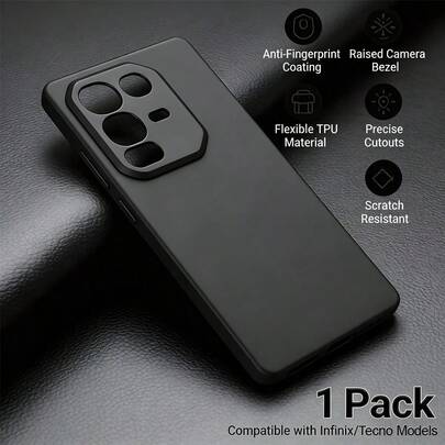 Funda protectora de TPU adecuada para teléfonos de la serie. Esta funda de teléfono negra es suave, resistente a los golpes, impermeable, anti-golpes y anti-arañazos. Tiene funciones de absorción de golpes, tacto suave y cómodo, antideslizante, anti-sudor y anti-huellas dactilares. Resistente al desgaste, adecuada para Hot 50i 4G, Hot 40 Pro, Hot 30 Play y otros modelos.
