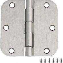 Bisagras de puerta interior de Design House, 3.5 pulgadas x 3.5 pulgadas, redondeado, 5/8 pulgadas. Radio, acero, prelubricado, herrajes para puertas, nquel satinado, paquete de 10, 181420 - níquel satinado+1 - Ver 2