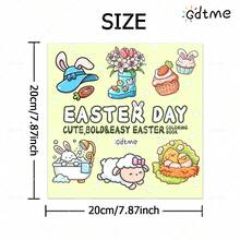 GDTME EASTER DAY: Bold-Easy Patterns Coloring Book For Adults Cute Drawing Book Perfect Gift For Ramadan, Valentine's Day, Christmas Party, Halloween And Birthday-Cute Rabbits And Easter Egg Scene Coloring For Stress Relief: Suitable For Friends Who Love Coloring And Back To School(Cozy Space Coloring) - Easter Day - View 6