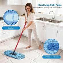 Ndoge 1 Pack Dust Mop Replacement Head For O-Cedar Dual-Action Dust Mop Pads Refills Microfiber Mop Head Replacements Hardwood Floors Cleaning Washable Replace Pads For Ocedar Dual-Action Mop - ColorA - 查看 3