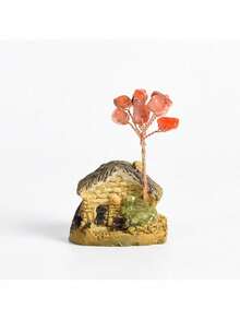 Natural Tree Crushed Stone Ornament Tree Home Office Decoration White Cottage Shape - Brick and Tile Villa - Amethyst - View 10