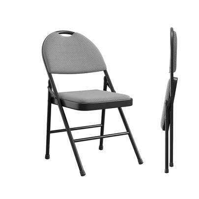 2-4  Pack Folding Chair, Portable Metal Frame Padded Folding Chairs, Foldable Chairs With Linen Cushion And Back For Events Office Wedding Party