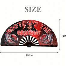 13 Inch Boots On The Ground Hand Fan, Where There Is A Fan Folding Fan, Slap Slap Fan, For Line Dance Unique Oriainal Pattern, Suitable For Party Props, Perfect Gift, Suitable For Line Dance Lovers. Clack Fan, For Bounce Fan, Denim Fan. Chinese Decorations - 13英寸 - 查看 8