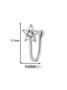 Toppiercing 1 Peça Clipe de Nariz Versátil de Moda com Zircônia Micro-Incrustada em Formato de Coração, Lua, Estrela, Flor, Anel de Nariz Falso Sem Perfuração - Multicolorido - Visão 51