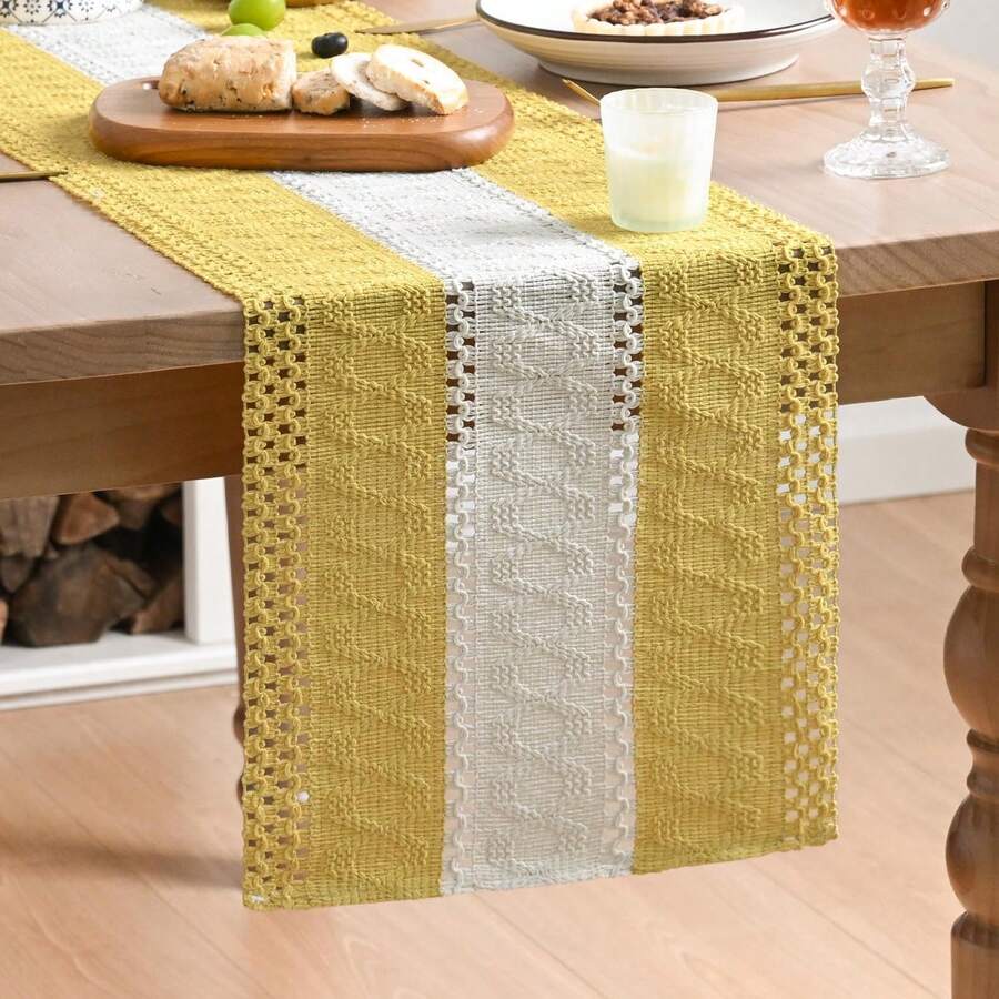 ¡RecomendadoArtoid Mode Camino de Mesa Rústico Amarillo de Granja, Decoración de Mesa de Cocina y Comedor de Temporada Festiva Hueca para Decoración de Fiesta en Casa 12x72 Pulgadas¡Top de Temporada - Rosa 1 - Ver 1