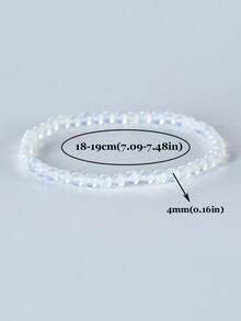 1pc 4mm Mini Energy Stone Charm Bracelet, Natural Stone Layered Bracelet, Agate Beads Yoga Healing Bracelet Jewelry For Women Men Best Friend Gift, Festival Gifts - Multicolor - View 50