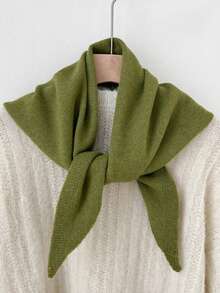 1 chiếc khăn choàng tam giác mỏng nhẹ, màu trơn, dành cho nữ, có các màu đỏ/xám/be/đen, thích hợp cho hẹn hò, mua sắm, phối đồ hàng ngày. - Khăn len hình tam giác - Xem 12