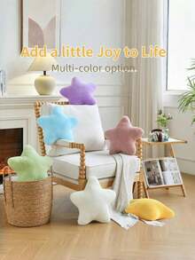 Valentine's Day Decorative Pillow Adorable Star-Shaped Plush Pillow Soft Faux Rabbit Fur Pillow For Sofa, Bedroom, And Living Room Valentine's Day And New Year Home Decor, Valentine's Day Gift For Your Loved One - White - View 6