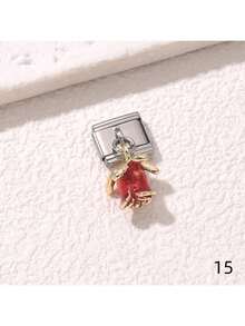 1/5/10 Pcs Cute Cartoon Design Ladybug, Donut, Swan, High Heel, Star, Ice Cream Pendant Series, Italian Modular Bracelet Charms - DIY Jewelry Making Accessories - Multicolor - View 31