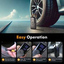 Carsun Portable Air Pump, Car Air Pump, 150 PSI, 60 Seconds Fast Inflation, Auto Shut-Off, Dual Digital Display, Multi-Function Bicycle Air Pump, IF Design Award Winner, Rear Embedded Storage Box With 3 Nozzle Adapters, Side Hose Storage, - Wireless (IF Design Award) - View 12