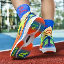 Zapatos de running profesionales para hombres, con placa de carbono, cómodos y casuales - Naranja Coral - Ver 9