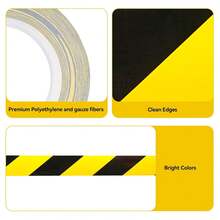 YITAPE 1-Piece PVC Warning Tape - Black And Yellow Striped Safety Tape - Waterproof, Corrosion Resistant, Residue-Free, , Suitable For Indoor And Outdoor Use - Multicolor - View 3