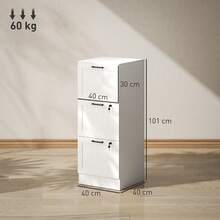 HOMCOM Arquivos de Arquivo - Branco - 40x40x101 cm - Ver 4
