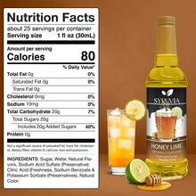 Syruvia Honey Lime Flavored Syrup - 25.4 Fl Oz Premium Flavoring Syrup - Kosher, Gluten Free, Perfect For Drinks, Soda, Shakes, Cocktails, Desserts And More. - 25.4 Fl Oz - View 3