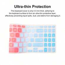 1pc English & Spanish Gradient Purple Keyboard Cover, Fit For ASUS VivoBook 15s V5000J/V5000F, VivoBook 15 V5200E/V5200J, ZenBook S2 S5300 15.6" Laptops, Waterproof, Dustproof, Soft Silicone Touch - Universal Version - View 3