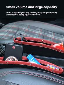 Multi-Functional Car Seat Gap Storage Box, Made Of Durable Quality Materials, Easy To Install In The Seat Crevice To Save Space. Features Multiple Compartments And Pockets To Conveniently Store Sewing Tools, Phones, Wallets, Keys, And Other Items. Also Includes A Detachable Sewing Tool Kit To Handle Unexpected Situations Like Repairing Damaged Clothing Or Seats. - A - View 6