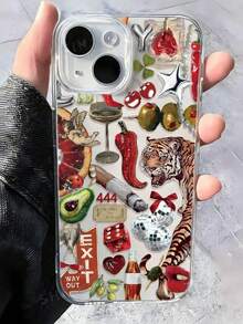 1 chiếc ốp lưng điện thoại TPU mềm trong suốt chống bám vân tay hình hổ, ớt, thiên thần Cupid, bảo vệ ống kính camera, tương thích với Apple, Pixel, INFINIX, Redmi, phiên bản quốc tế, không phải phiên bản nội địa. - Nhiều màu - Xem 2