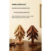 Solid Wood Heat-Insulating Mats, Placemats, Household Heat-Resistant Coasters, Creative Casserole Mats, High-End Texture, Heat-Insulating Mat Sets. - Multicolor - View 8