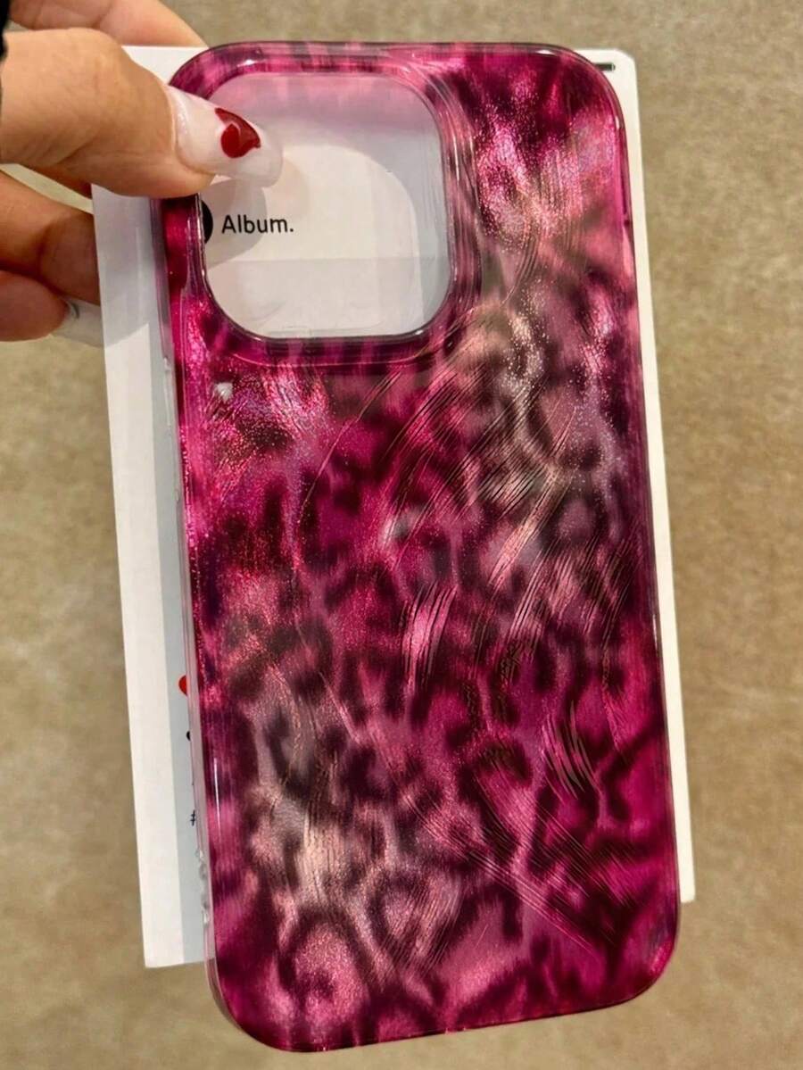 Cheetah,Leopard Print Leopard Print Painted High-End Chiffon Minimalist Fashion Compatible With Iphone 17/ 17 Pro Max/ 15/ 16/ 16 Pro/Painted 15 Pro Max/P13/P14 Women P11 Soft Case P12 Anti-Fall XS.XR /78P.78GES2 Phone Case Cover - Pink Leopard Print - View 1