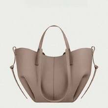 New Cyme Polingen Leather Tote Bag, Large Capacity, Ideal For Everyday Travel.