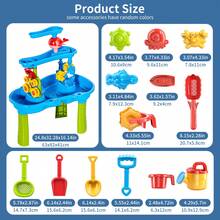 Kids Sand Water Table , 3-Tier Sand And Water Play Table Toys For Kids, Summer Activity Tables Outside Beach,Birthday Gift - Blue - View 8