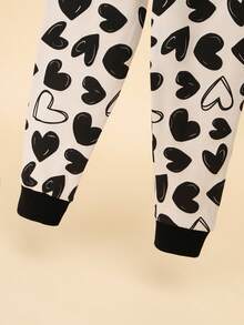 Girls' Cotton Panda Cartoon Print Pajama Set, Long Sleeve Top And Pants, Homewear For Teens, Spring/Autumn - Beige - View 10