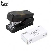 DELI NS083C Mini Stapler: TPE Anti-Slip Mat Effectively Prevents Slipping; Sturdy And Durable Steel Structure; Compact Size For Easy Pocket Storage; Suitable For Office Use. (Qingzhao Night) - Qingzhao Night - View 1