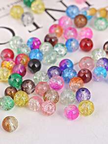 100pcs 10mm Acrylic Ombre Cracked Flower Beads, Suitable For DIY Jewelry, Bracelets, Phone Chains, Necklaces, Loose Beads Materials - Multicolor - View 11