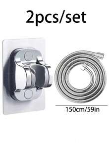 3件套5档高压手持花洒套装，多功能浴室淋浴套装，ABS塑料高流量雨淋花洒，配59英寸软管和易于安装的壁挂支架，适用于壁挂式淋浴、现代浴室、户外淋浴和房车，是节日礼物和浴室翻新的理想之选。