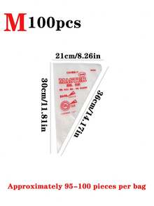 100 كيس تزيين قابل للتصريف شفاف، أكياس تزيين الكيك، مناسبة لتزيين الكيك والماكرون والحلويات، ضرورية لموسم العودة إلى المدرسة - متعدد الألوان - مشاهدة 10