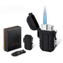 Encendedor recargable de gas butano ideal para camping, fogatas o actividades al aire libre - Negro - Ver 5