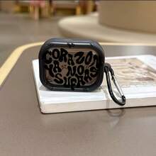 Cartoon Art Flat Letter Protective Case Suitable Compatible With Apple Wireless Earphone Case, Scratch-Resistant And Shockproof