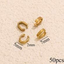 50/20个不锈钢饰品夹，包括种子形夹、皮绳夹、U形夹、偏置吊坠夹、项链吊坠夹，DIY珠宝配件