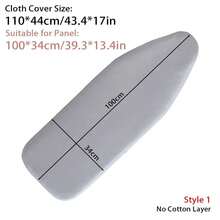 1 件装通用熨衣板罩，带弹性边缘，防污耐高温，加厚棉垫，熨斗隔热罩，适用于熨衣板 - 灰色 - 查看 19