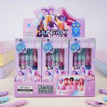 2/3/4/5/6支装 KPOP 女团可擦圆珠笔，0.5mm 蓝/黑笔芯随机发送，考试用按动笔，签名笔，学习笔，学生奖品，礼物，学校办公用品 - 彩色 - 查看 7