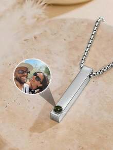 Customized Personalized Projection Photo Necklace For Men, Couples, Fathers And Boyfriends, Jewelry Gift For Halloween, Christmas - Multicolor-style 1 - View 14