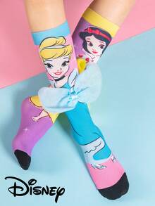 Cute 3D Disney Children's Princess Series Knee-High Stockings, Fashionable Snow White Children's Stockings Party, High-Quality Gifts, School Is Back In Session, Fun And Fashionable Disney Little Fan Disney Princess Calf Stockings - Multicolor - View 7