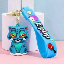 1pc/Set K-POP & SajaBoys Valentine's Day, Mother's Day, Easter, Ramadan Gift, KPOP Cute Keychain, Earphone Keychain, Cartoon Pendant (Suitable For Girls), Anime Phone Charm, Bag Accessories, Friend Gift (Silicone Material, Slight Color Fading Is Normal) - Multicolor - View 13