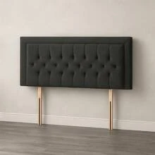 2ft6 Small Single Miami Chesterfield Velvetto Headboard 20inch - Pink - View 5