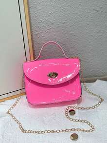 1pc Girl's Patent Leather Crossbody Bag & Coin Purse, Fluorescent Leather Surface, Fashionable Yet Playful, Great Gift - Multicolor - View 3