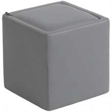 Storage Stool With Lid, Square Legs, Square Faux Leather Seat, 40 X 40 X 40 Cm, Grey